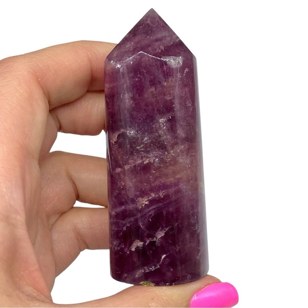 Purple Fluorite Cylinder Tower Natural Stone Crystal Obelisk